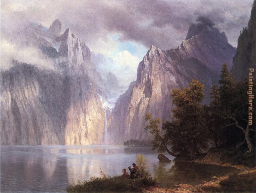 Scene in the Sierra Nevada painting - Albert Bierstadt Scene in the Sierra Nevada art painting